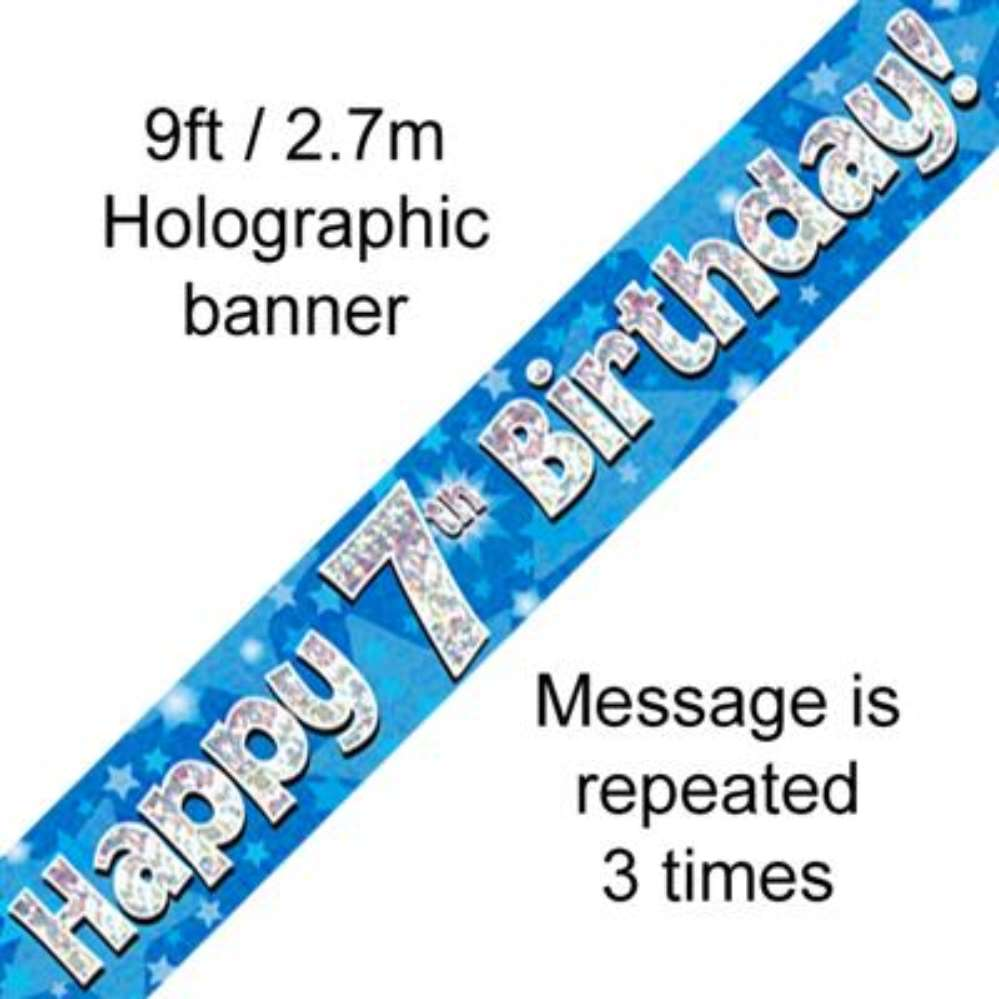 Oaktree Banner Age 7 Blue Holographic 9ft