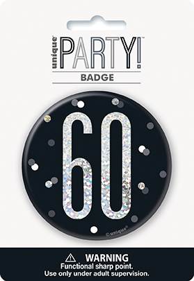Unique Badge Black Glitz Age 60 3