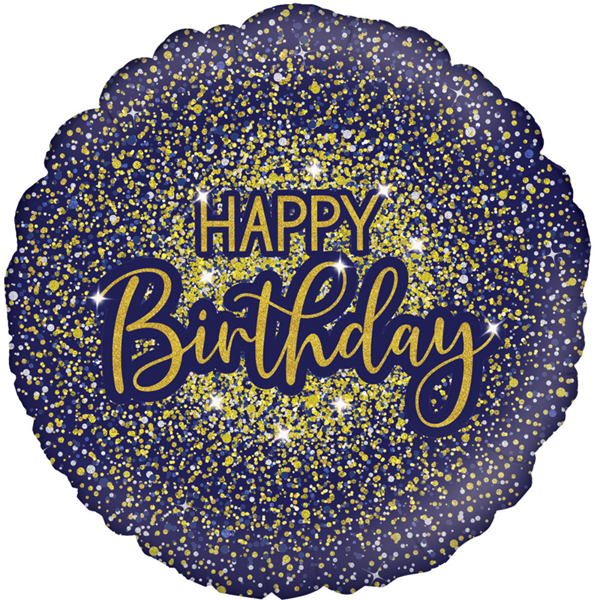 Glamorous Glitter Happy Birthday 18" Foil Balloon