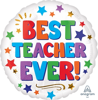 Anagram Foil Balloon Best Teacher Ever 18