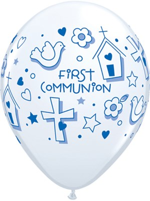 Qualatex Communion Blue Symbols 11" Latex 25pk