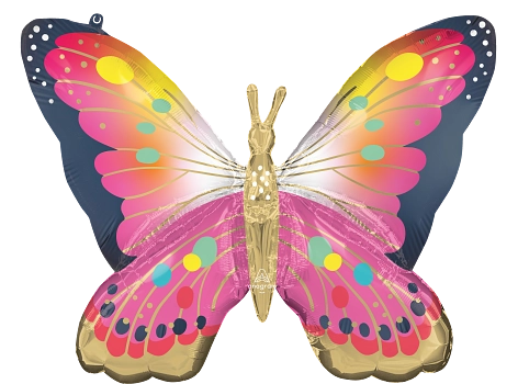 Anagram Foil Balloon Satin Pink Butterfly 30