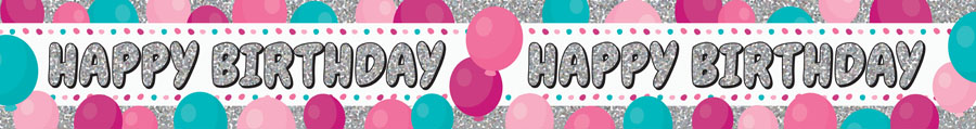 Birthday Balloons Female Banner 2.6M 6pk