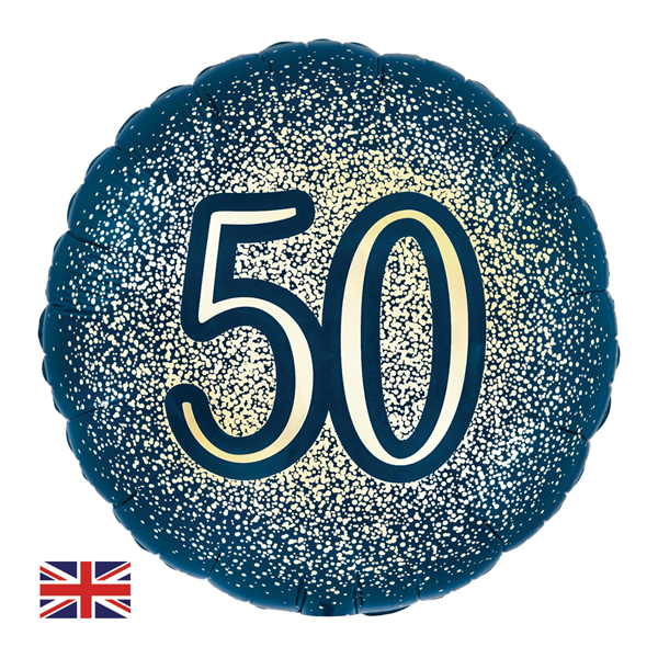 Oaktree Age 50 Navy & Gold 18" Foil Balloon