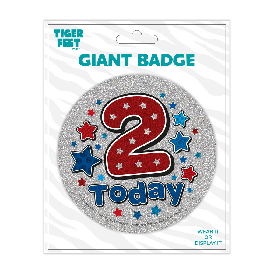 6pk Big Badges Birthday Age 2