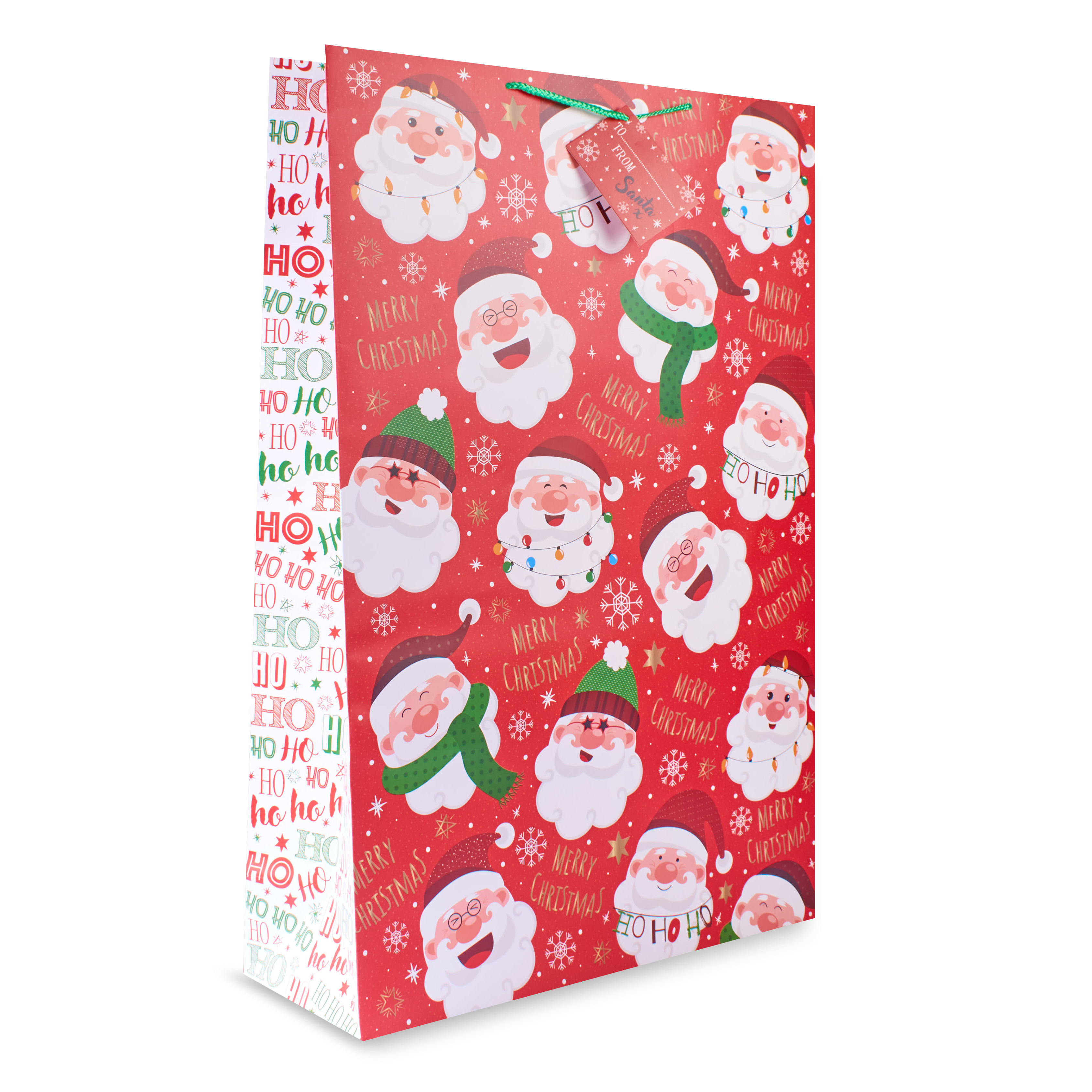 12pk Giant Portrait Gift Bags Santa