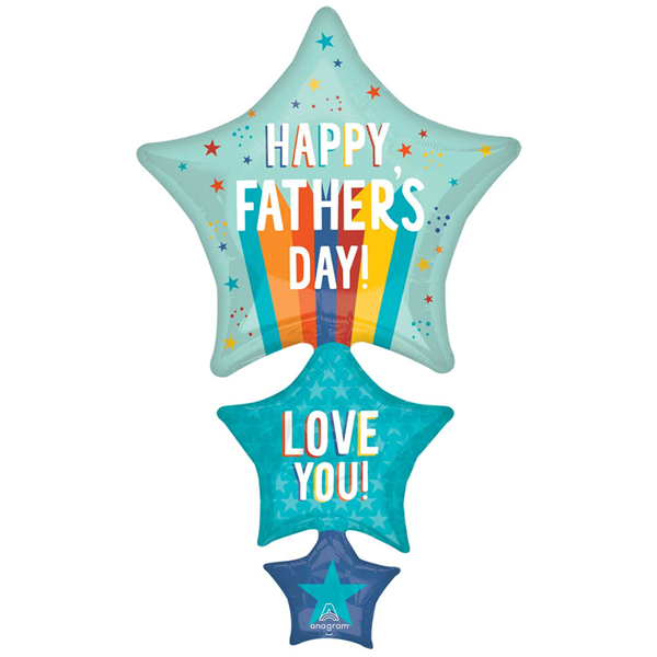 Anagram Father's Day Stripes & Stars 25" Foil