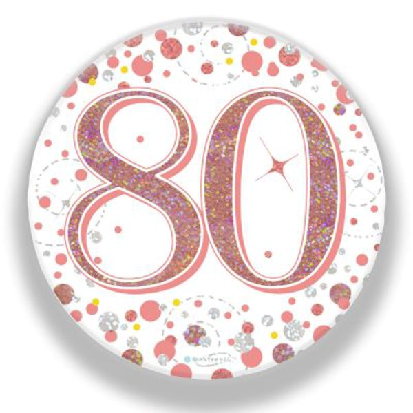 Oaktree Sparkling Fizz Badge Age 80 Rose Gold 3