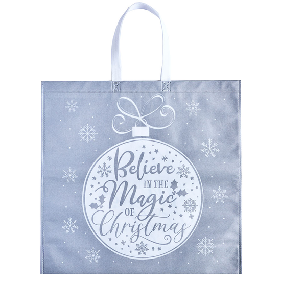 Partisan Gift Bag Shopper Non-Woven Silver Jumbo