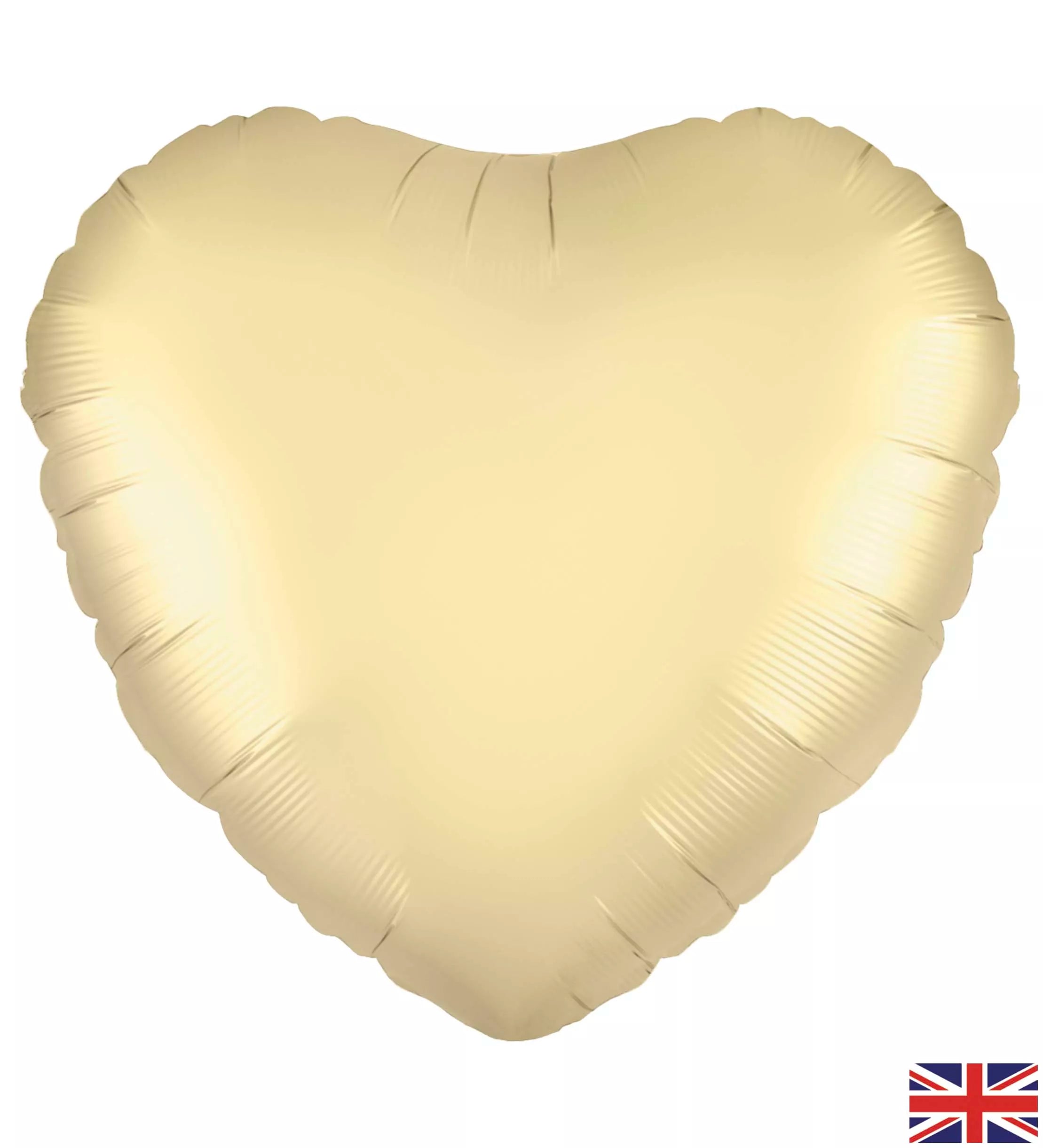 Oaktree Gold Silk Heart 18-inch foil balloon with shiny gold finish and heart shape, suitable for celebrations and decorations.
