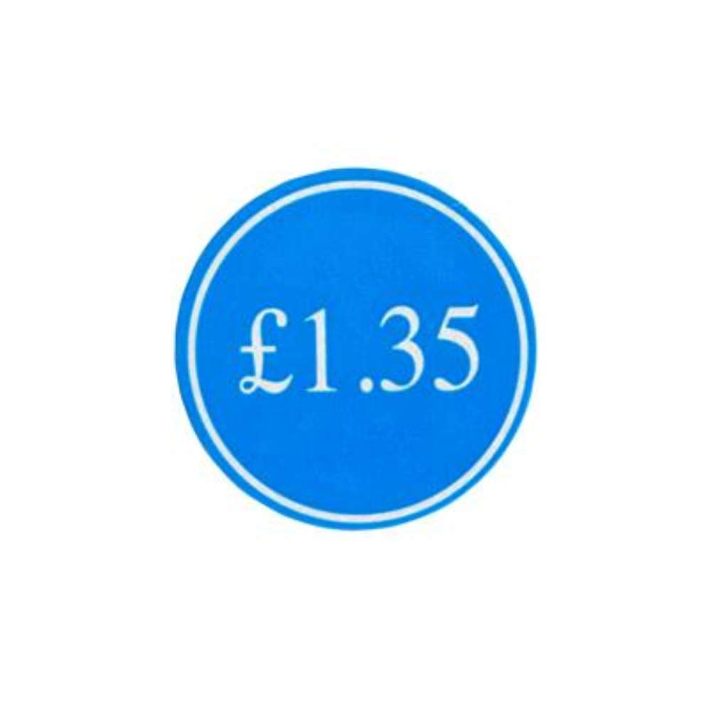 1000 Blue Price Labels 25mm Round 1.35