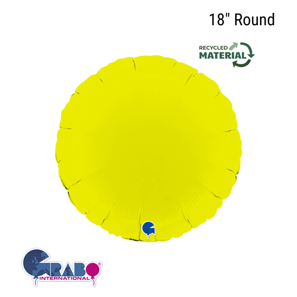 Grabo Foil Balloon Matte Lime Green Round 18"