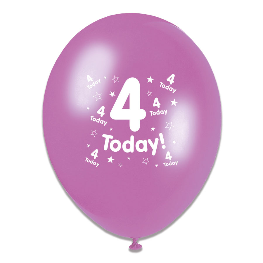 Tiger Feet Age 4 Birthday 10" Balloons 6x8pk