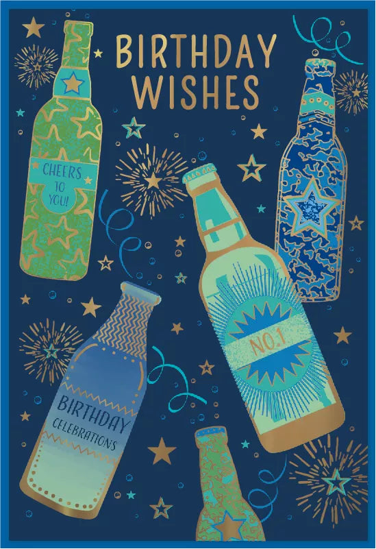 Simon Elvin C50 birthday open cards, set of six decorative greeting cards with colorful designs and celebratory messages.