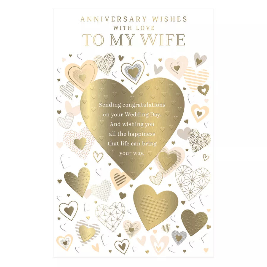 Set of six Prelude C375 Anniversary Wife greeting cards featuring elegant designs and heartfelt messages.