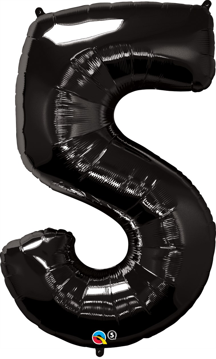 Qualatex Foil Balloon Black 34" Number 5