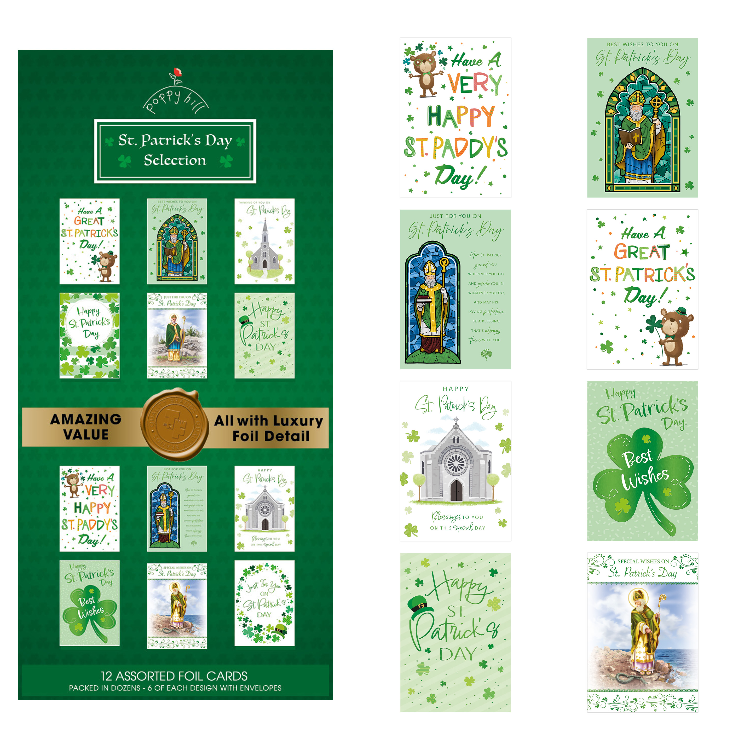 Poppyhill 144 Pack Cards St Patrick's Day C50