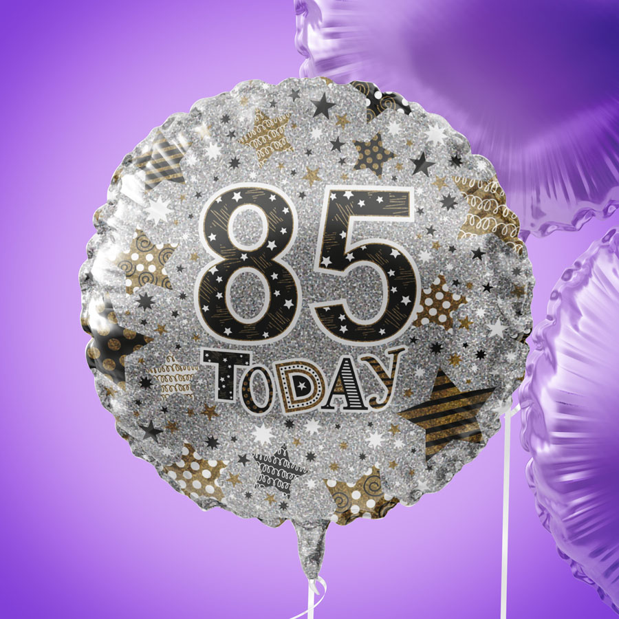 Foil Balloon 18" Round Holographic Age 85