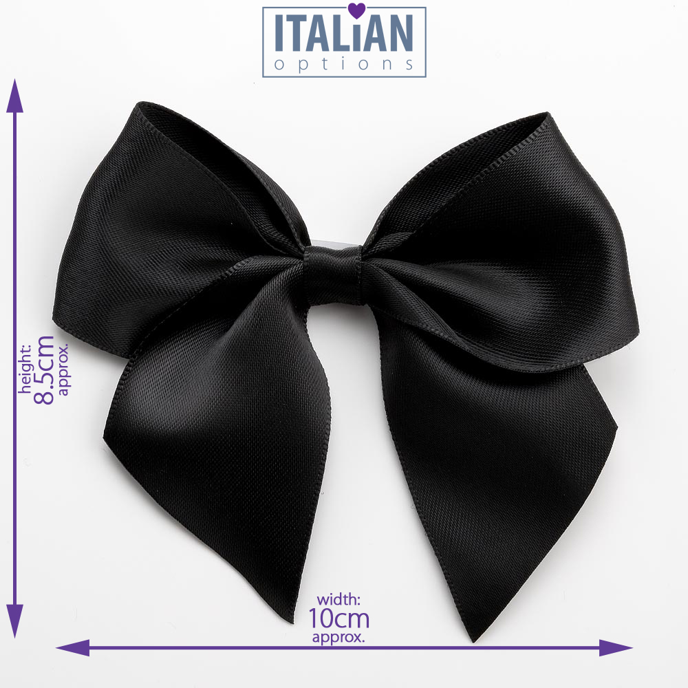 Italian Options 6 Pack Ribbon Bows Black 10cm