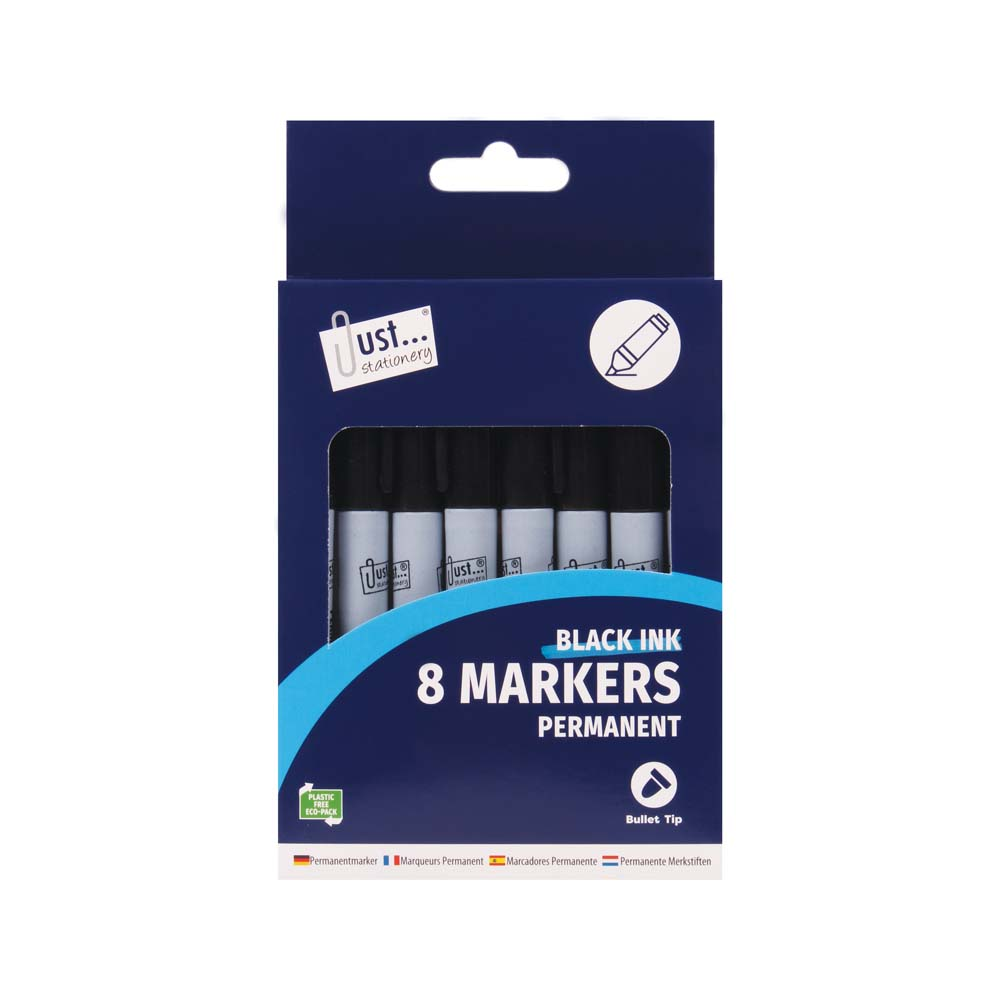 Tallon 8 Pack Permanent Markers Black