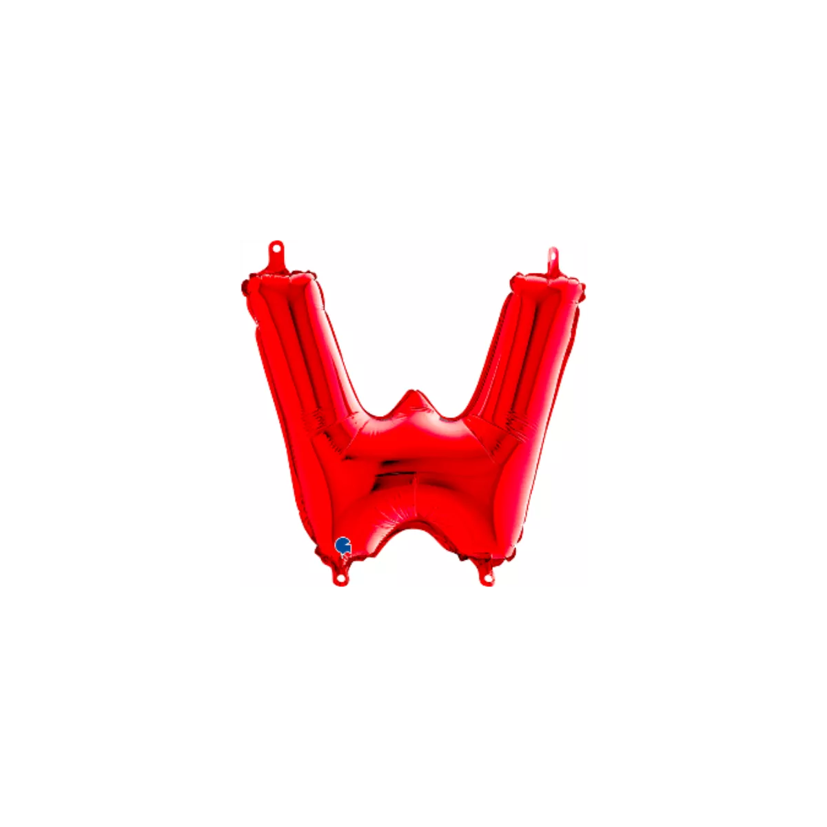 Red Grabo foil letter W balloon, 14-inch size, designed for celebrations and decorations, with shiny metallic surface.