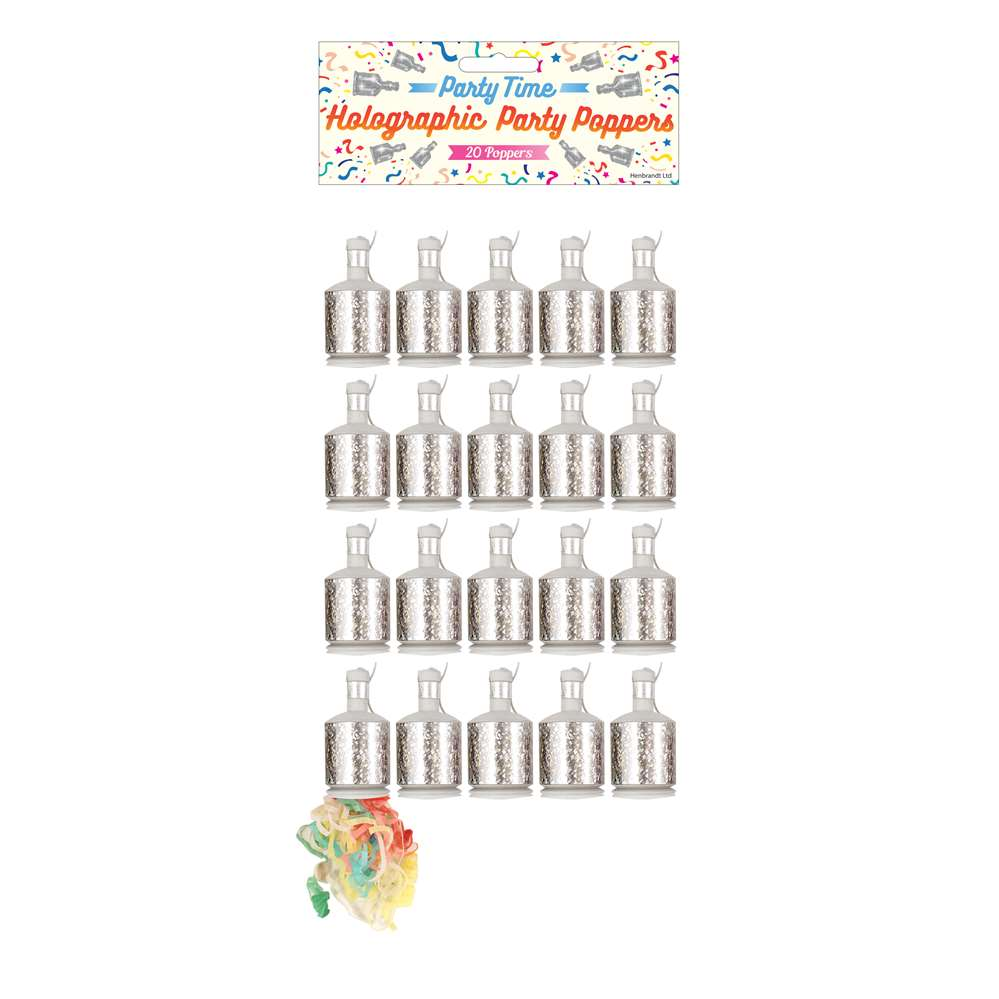 Henbrandt 20 Pack Party Poppers Silver