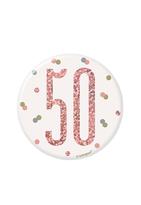 Unique Badge Rose Gold Glitz Party Age 50 3