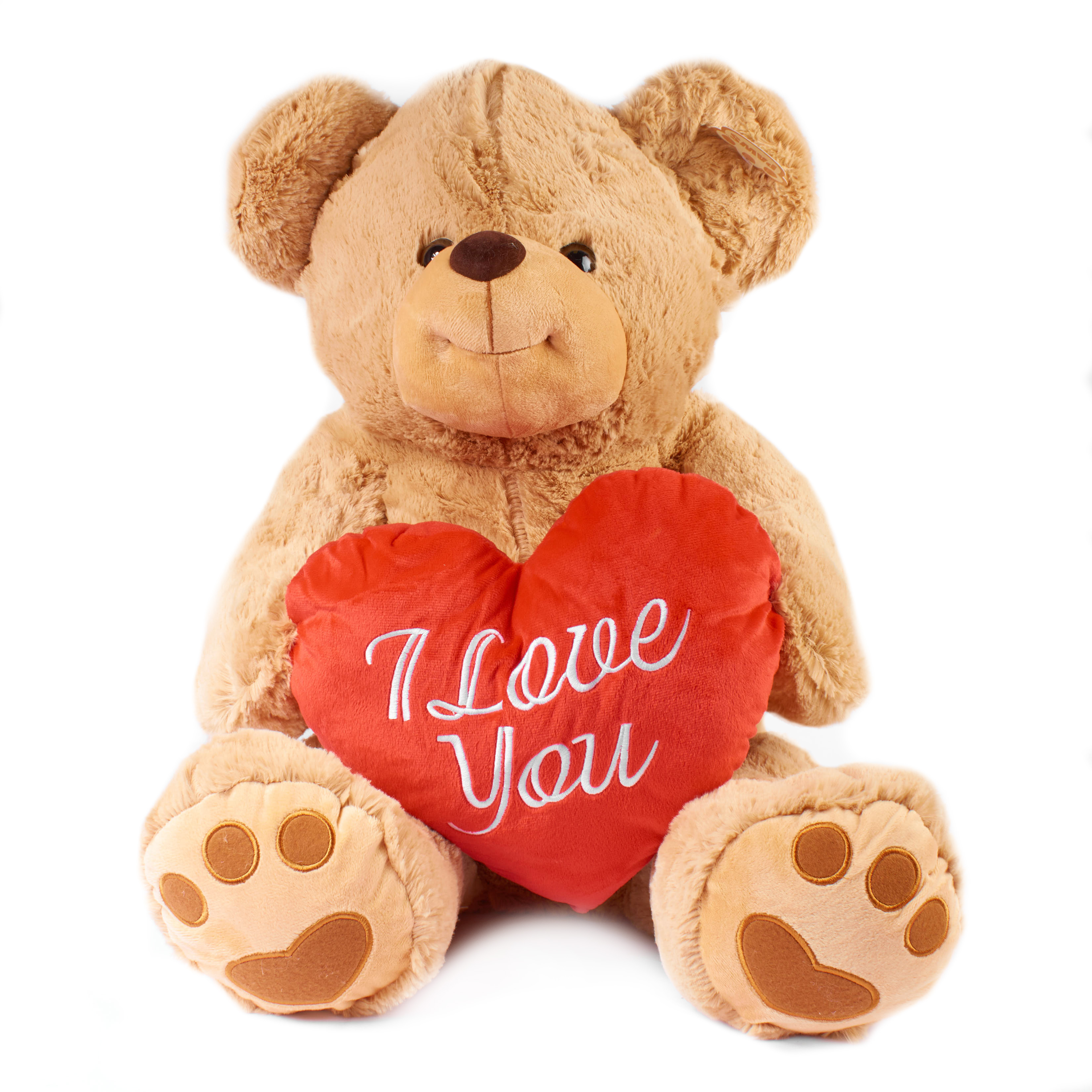 Bear With Heart Light Brown 53cm