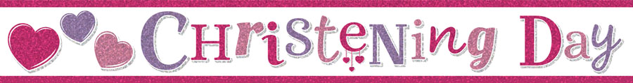 Tiger Feet 6 Pack Banner Christening Girl 2.6M