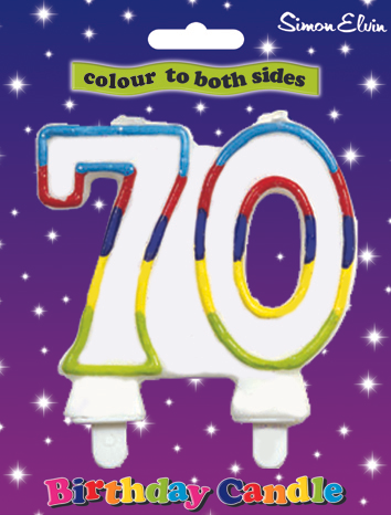 Simon Elvin Party Candle Age 70 Glitter