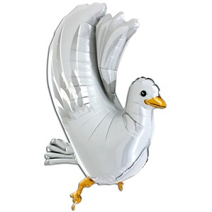White 37" 3D Dove Foil Balloon