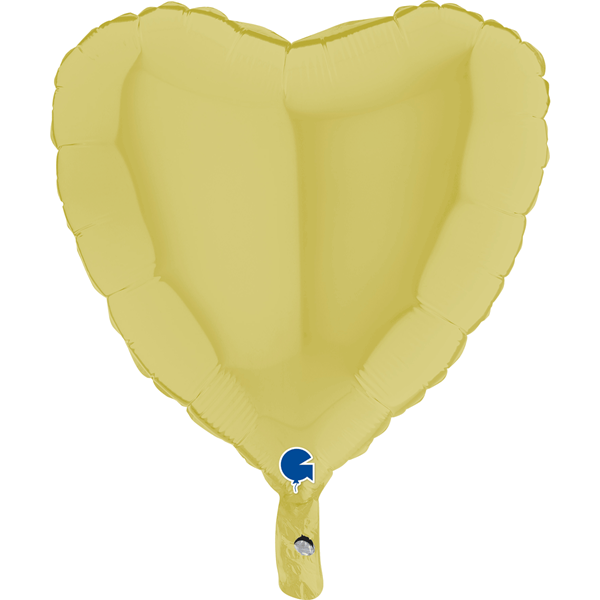 Foil Balloon 18" Heart Matte Yellow