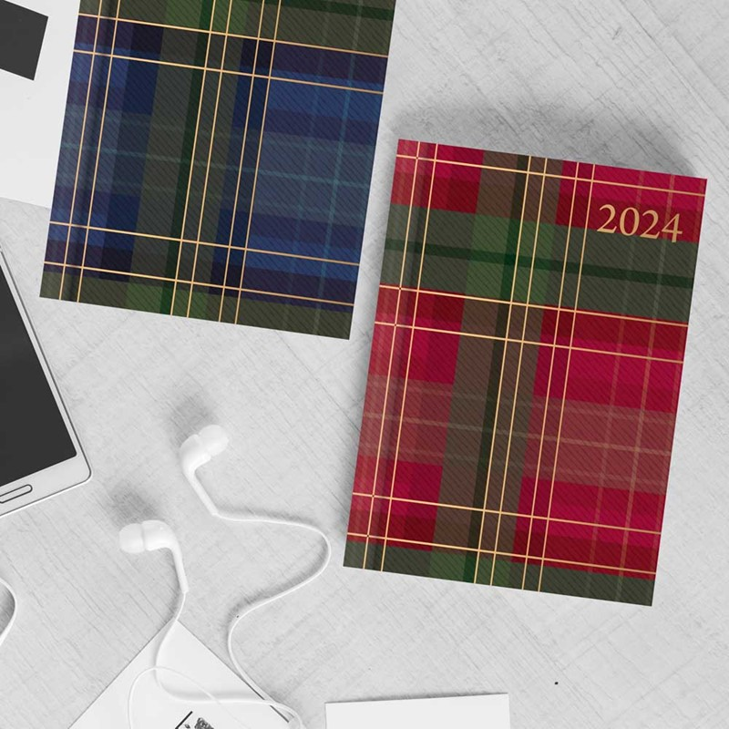 Diary Pocket WTV Tartan Paper 2027 18pk