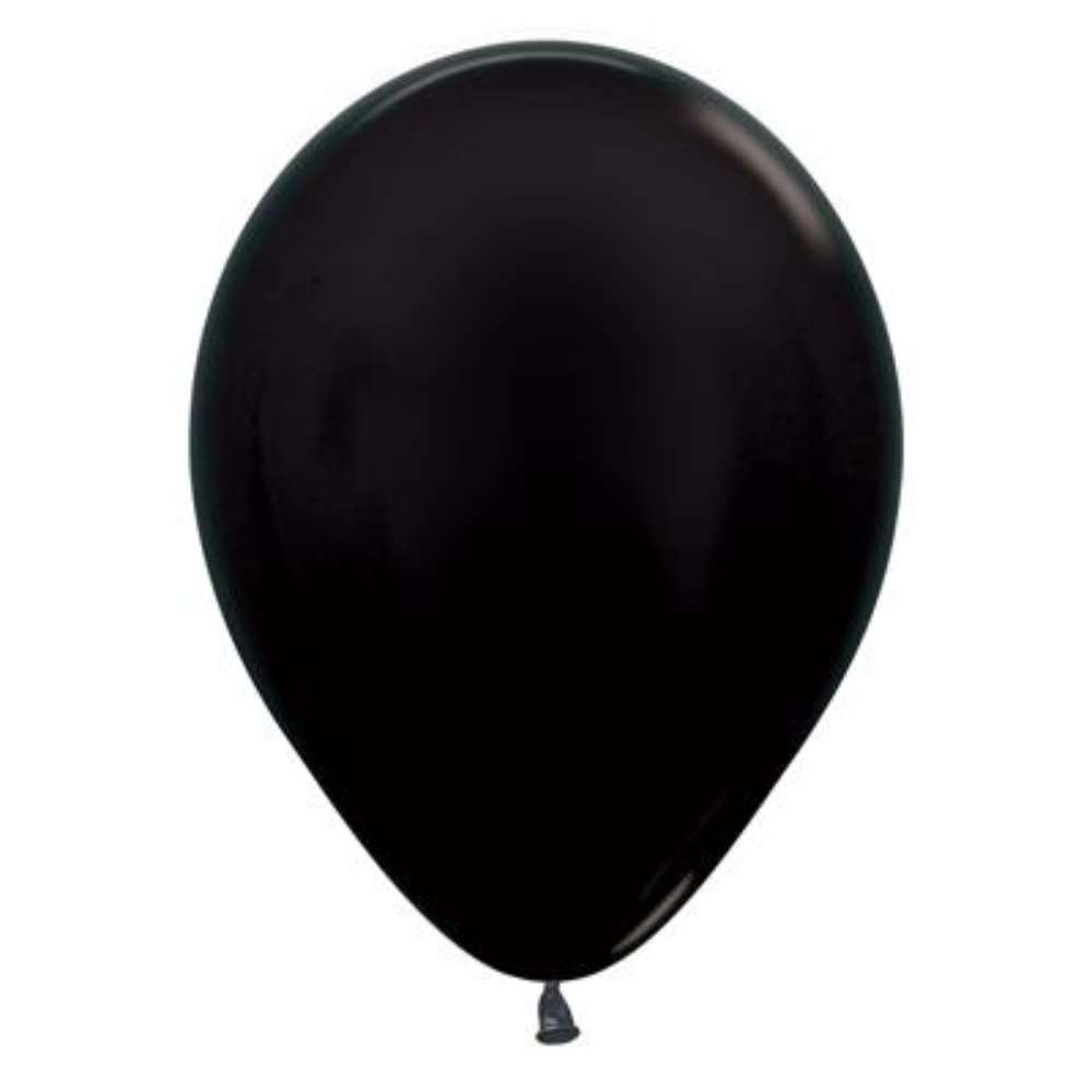 Sempertex Metallic Black 12" Latex Balloons 50pk