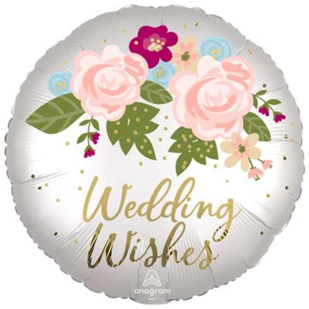Anagram Foil Balloon 18" Round Wedding Wishes
