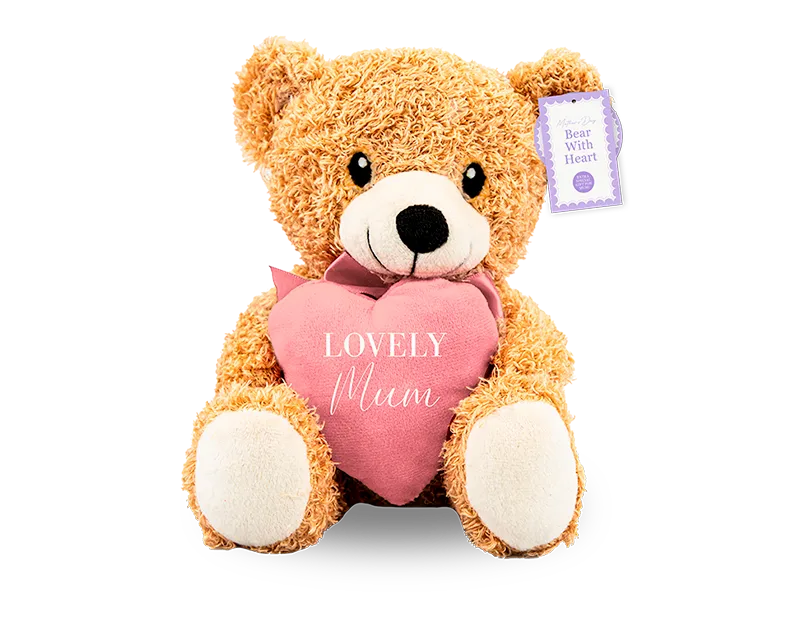 Mother's Day Bear W/Heart Brown 20cm