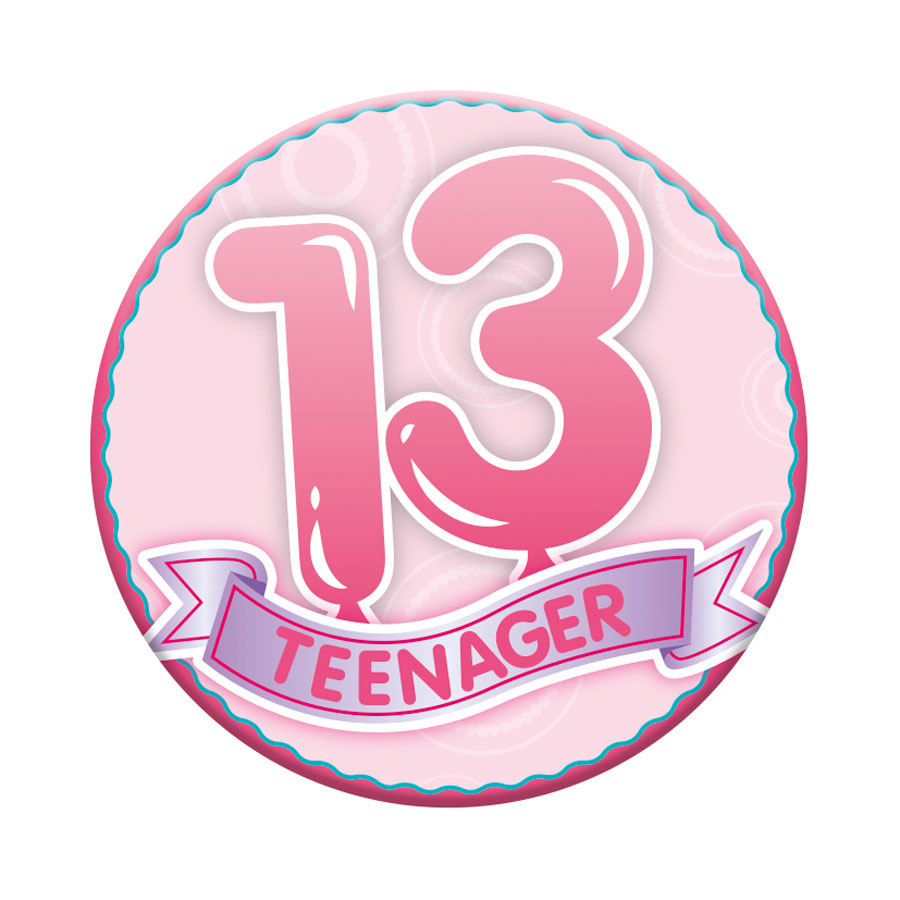 Small Badges Age 13 Female 6pk