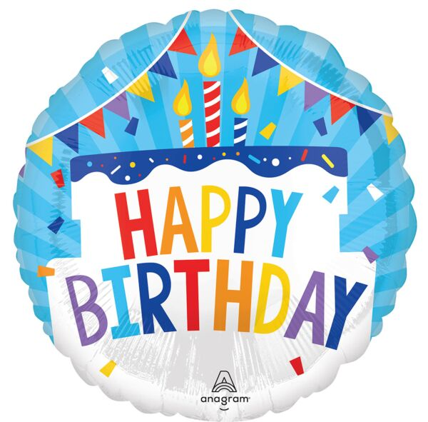 Anagram Birthday Tiered Cake 18" Foil Balloon