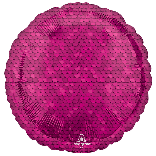 Anagram Sequins Pink 18" Round Foil Balloon