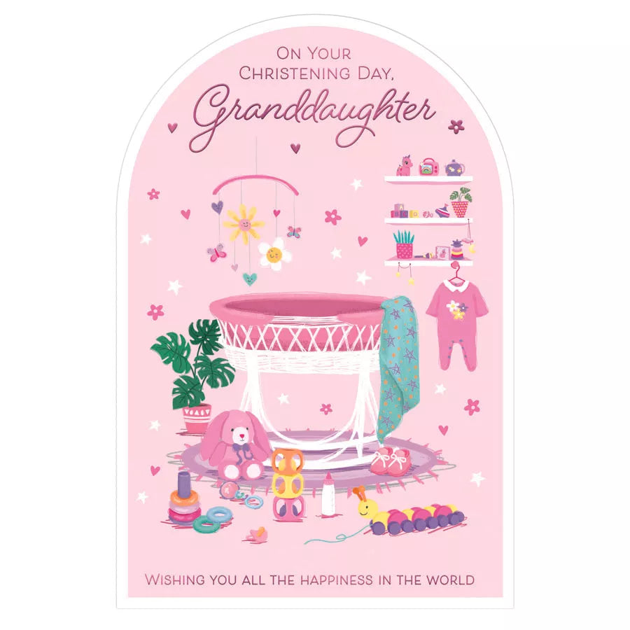 Set of six Prelude C75 Christening greeting cards for granddaughters, featuring elegant designs for special occasions.