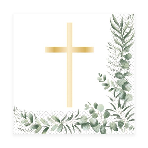 Amscan Botanical Gold Cross Napkins 16pk