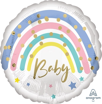 Anagram Pastel Rainbow Baby 18" Round Foil Balloon