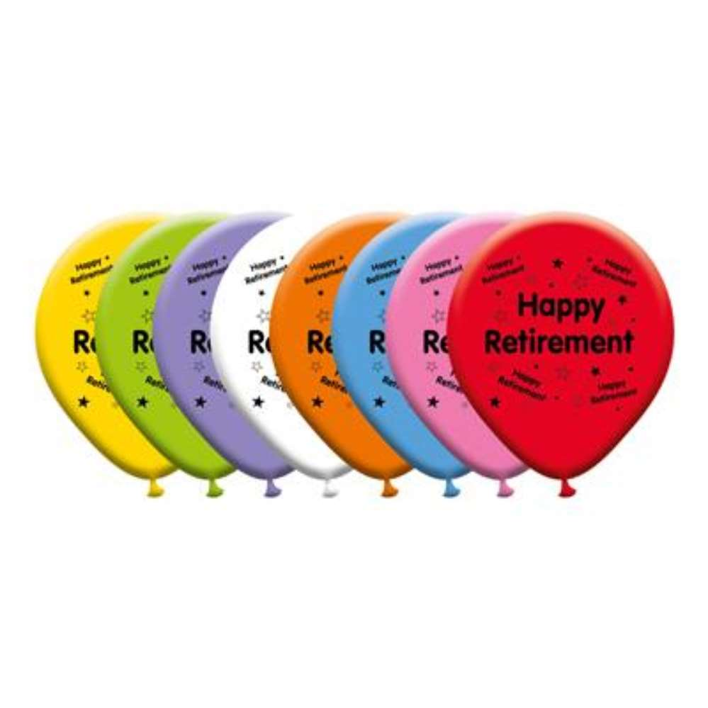 8pk Latex Balloons Retirement