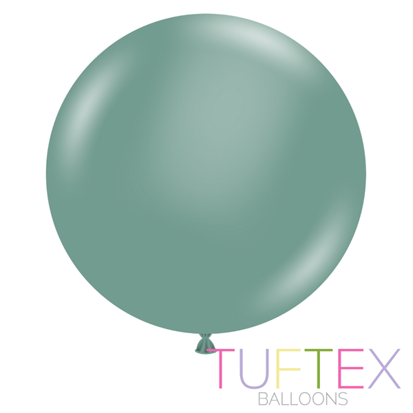 Set of ten Tuftex Standard Willow 36-inch latex balloons for decorating, shown in vibrant colors on a plain background.