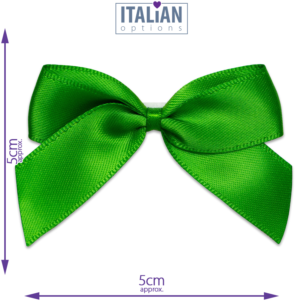Ribbon Bows Emerald Green 5cm 12pk