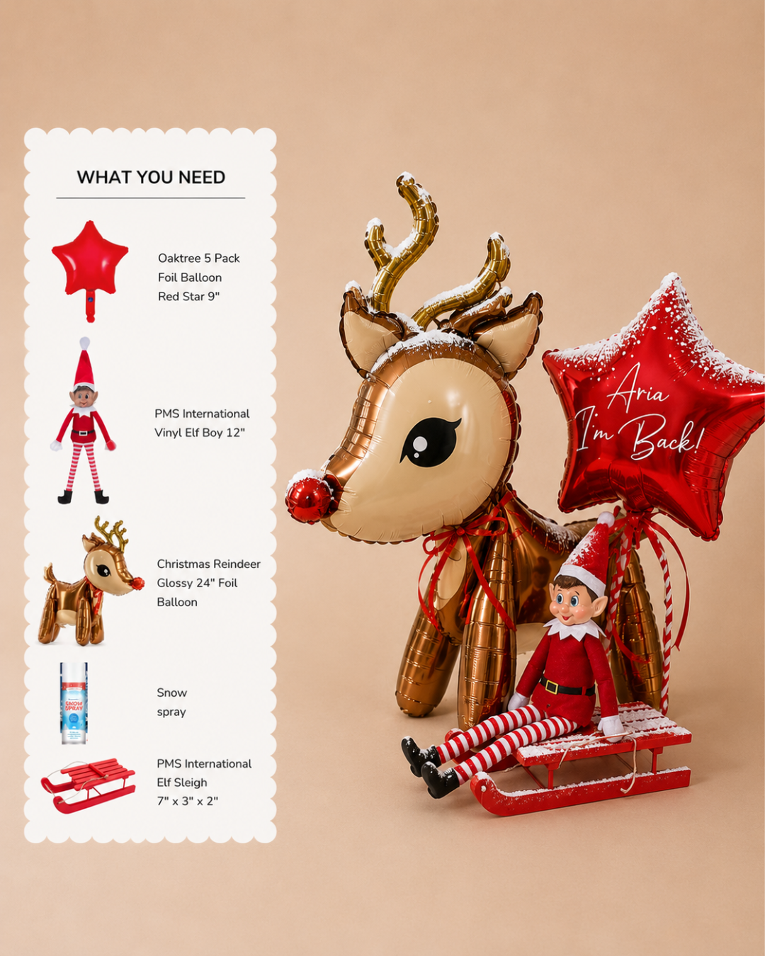 PMS International Elf Sleigh 7" x 3" x 2"