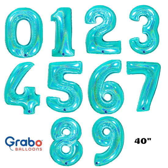 Grabo Foil Holo Glitter Tiffany 40" Numbers 0 - 9