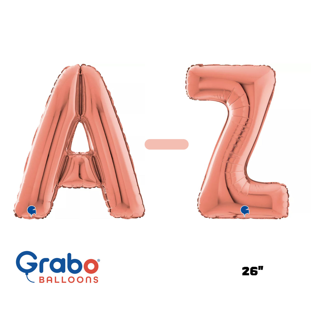 Grabo Foil Balloon Rose Gold 26" Letter A-Z