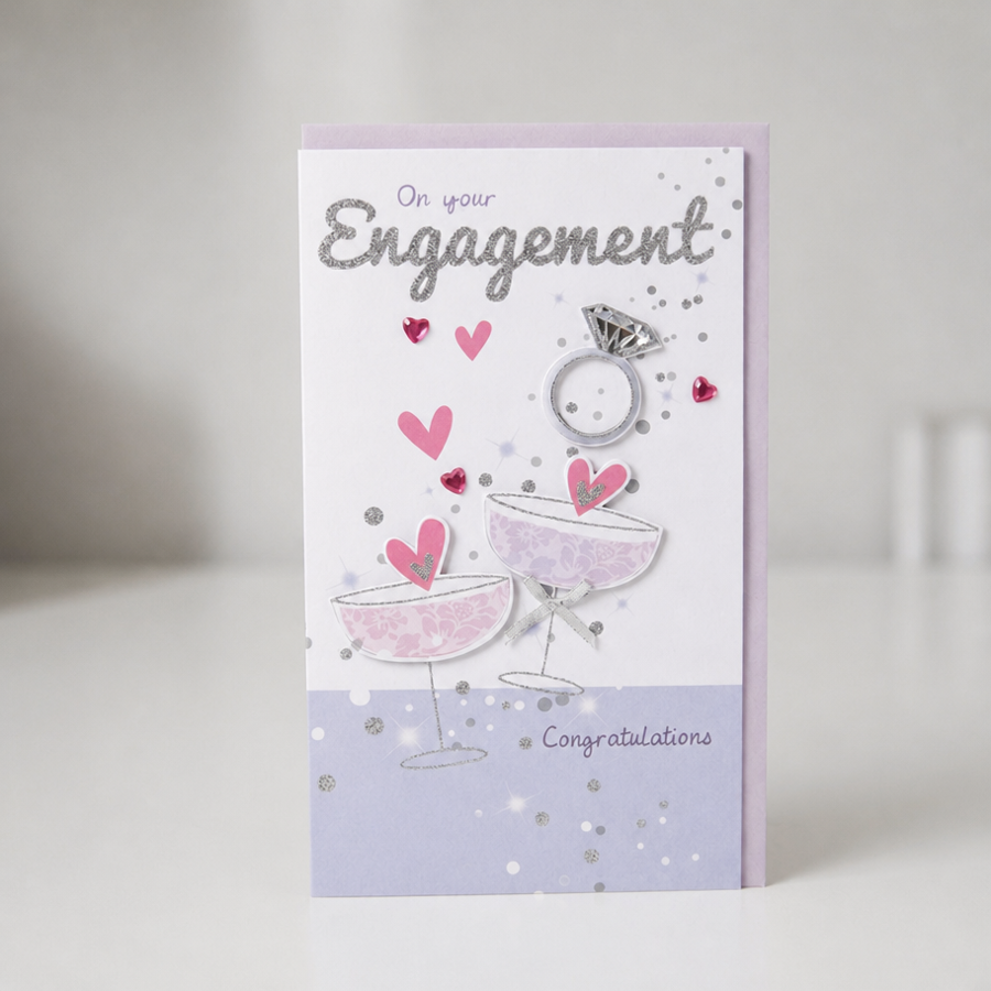 Tiger Feet C90 Engagement 6pk party decorations in assorted engagement-themed designs