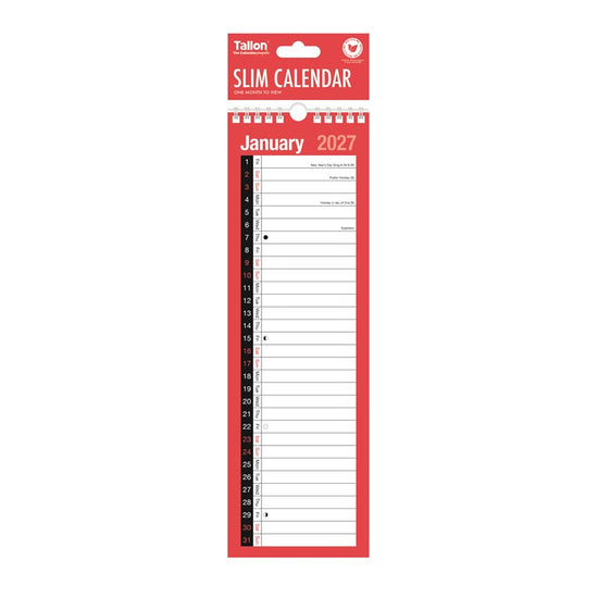 Calendar MTV Slim Red & Black 2027 12pk